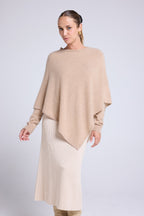 Capa Poncho Zarina - Beige Crema