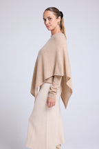 Capa Poncho Zarina - Beige Crema