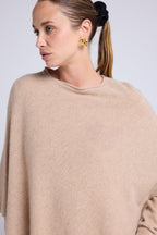 Capa Poncho Zarina - Beige Crema