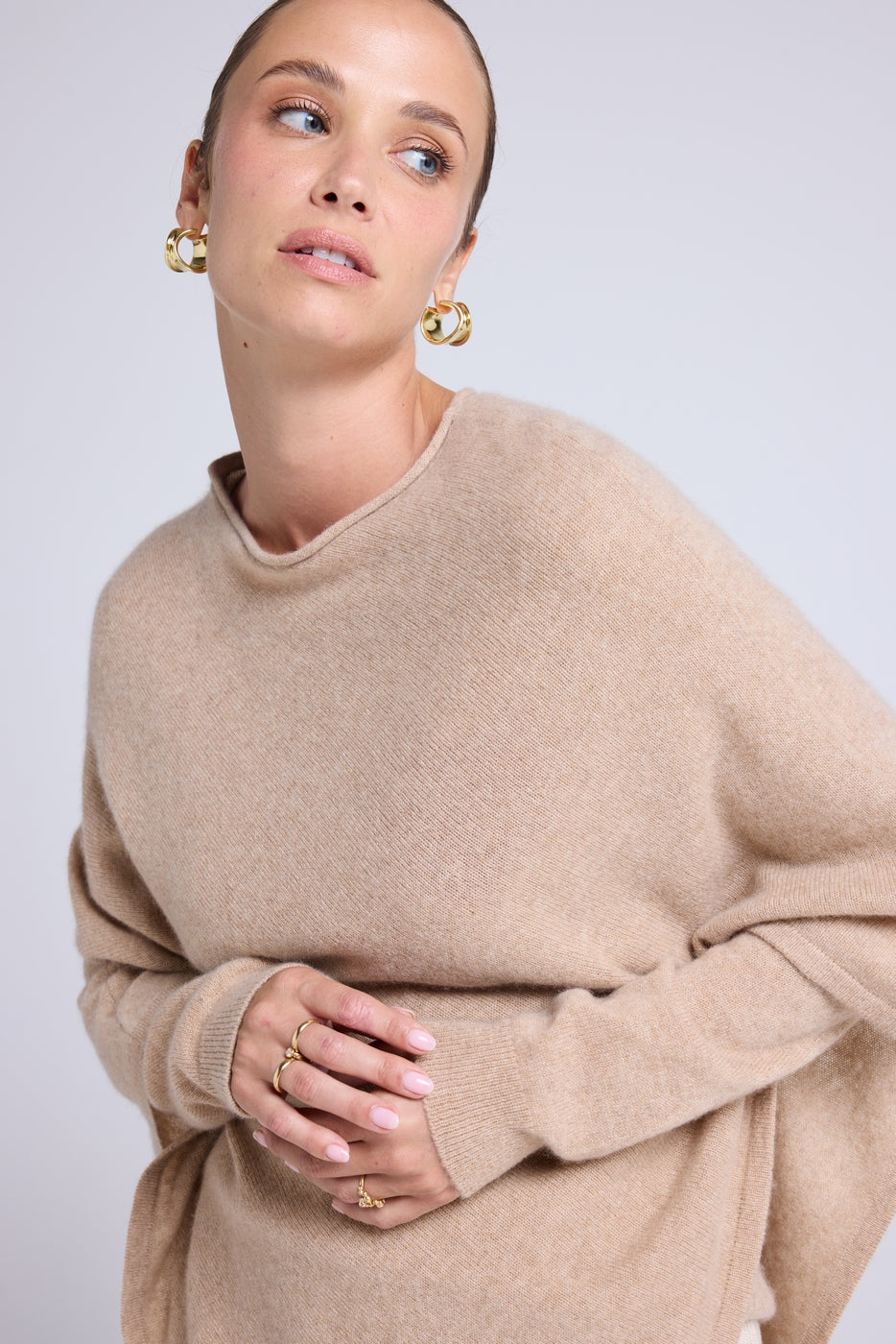 Capa Poncho Zarina - Beige Crema