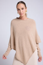 Capa Poncho Zarina - Beige Crema