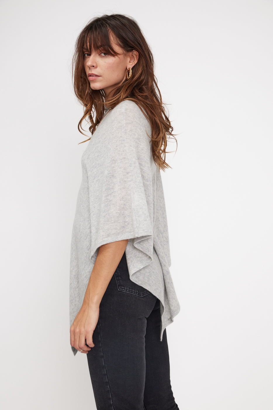 Cape Poncho Zarina - Gris Clair