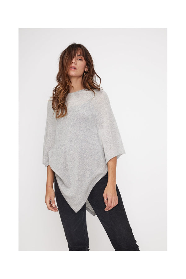 Zarina Poncho-cape - Lysegrå - Dame