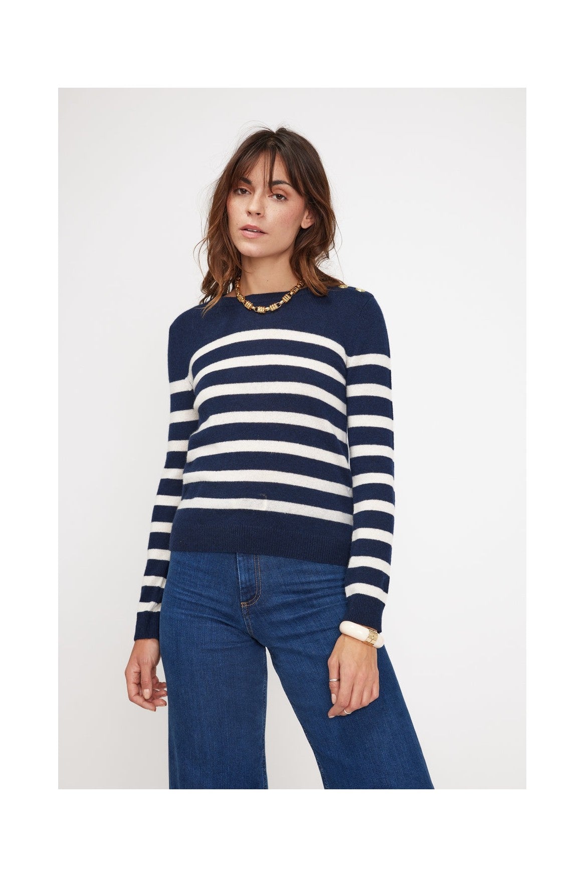 Pull Mariniere Zarol - Bleu Marine Blanc