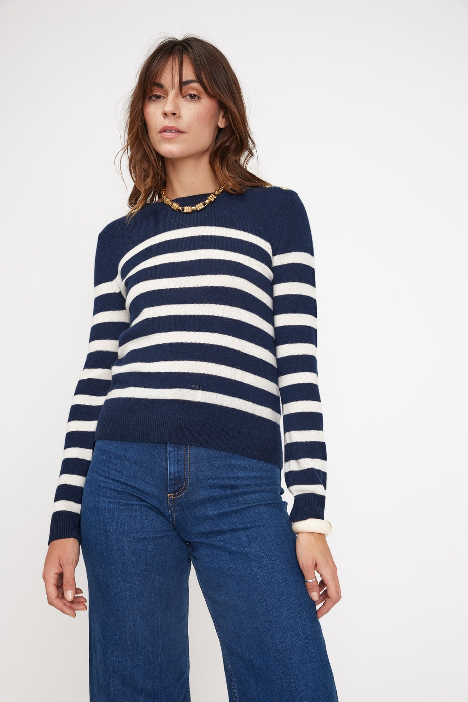 Pull Mariniere Zarol - Bleu Marine Blanc