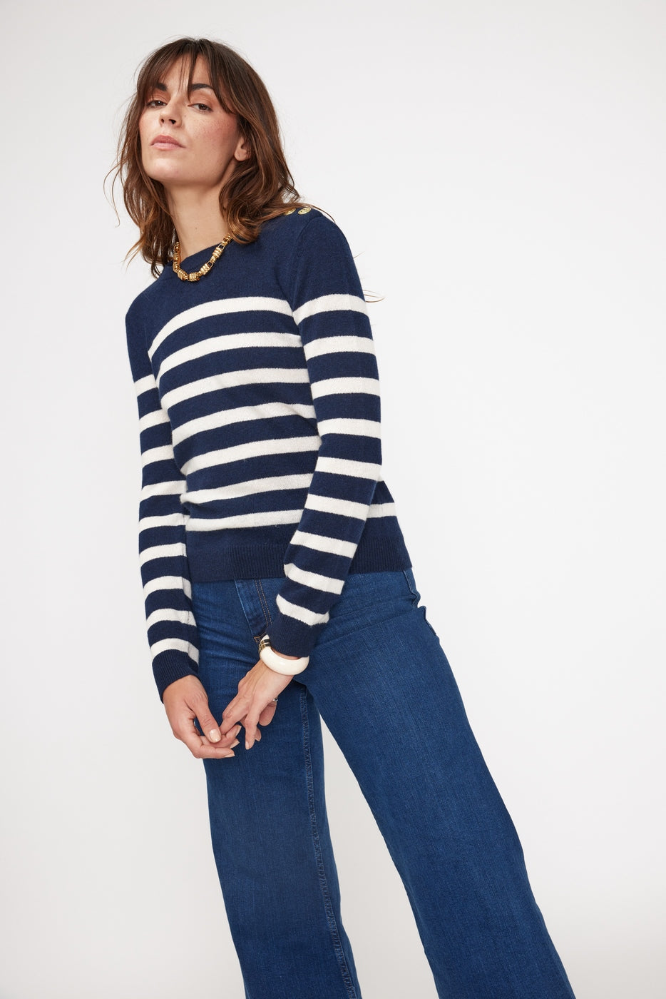Pull Mariniere Zarol - Bleu Marine Blanc