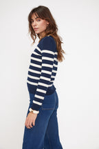 Pull Mariniere Zarol - Bleu Marine Blanc