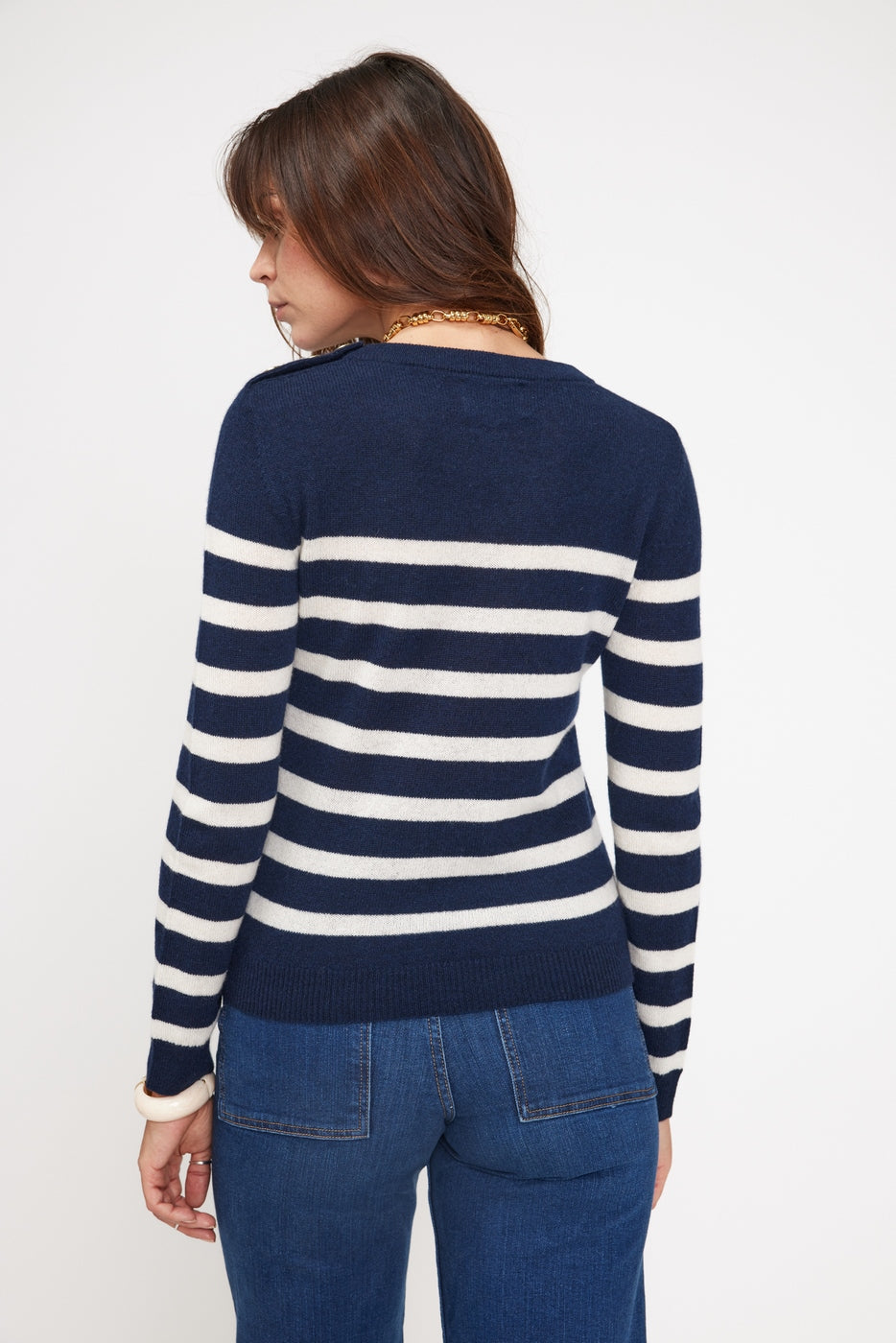 Pull Mariniere Zarol - Bleu Marine Blanc