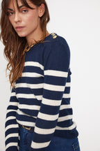 Pull Mariniere Zarol - Bleu Marine Blanc
