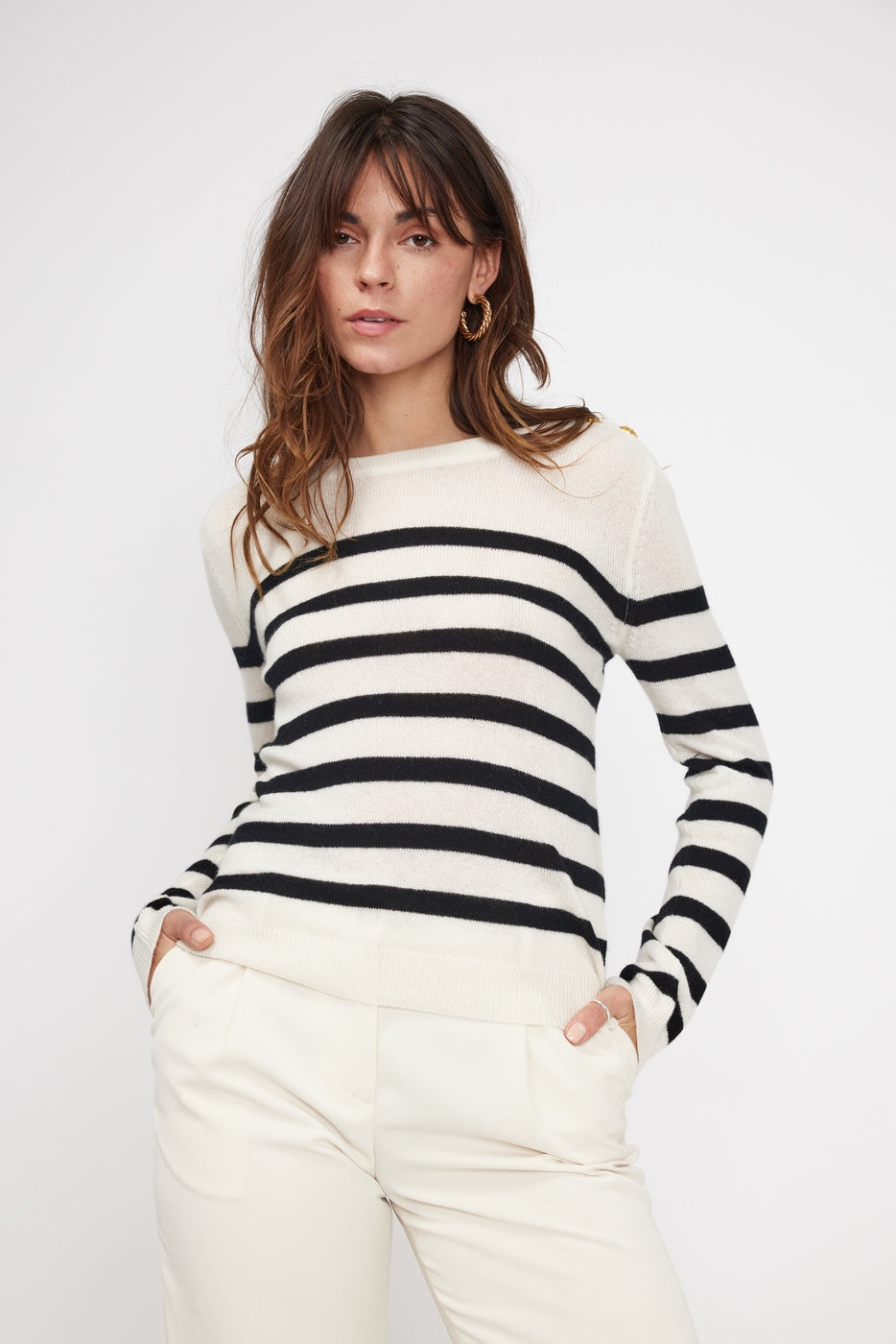 Zarol Breton Jumper - White Black