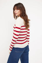 Zarol Marinière Jumper - White Red