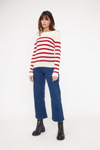 Zarol Marinière Jumper - White Red