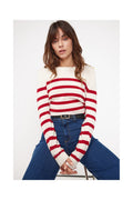 Zarol Marinière Jumper - White Red