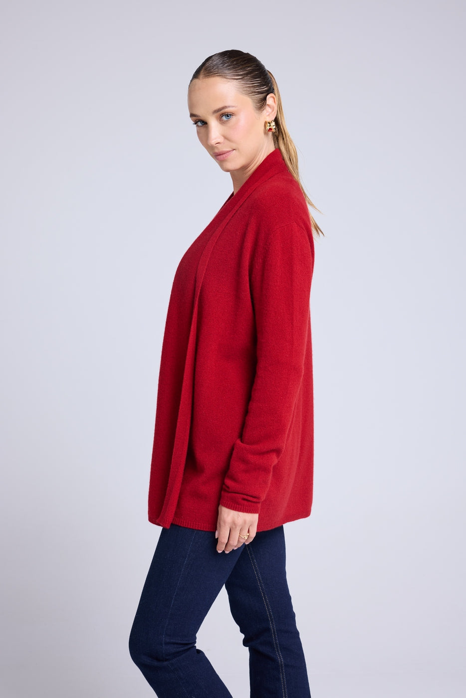 Schlauch-Cardigan Zassia – Bordeauxrot – Damen