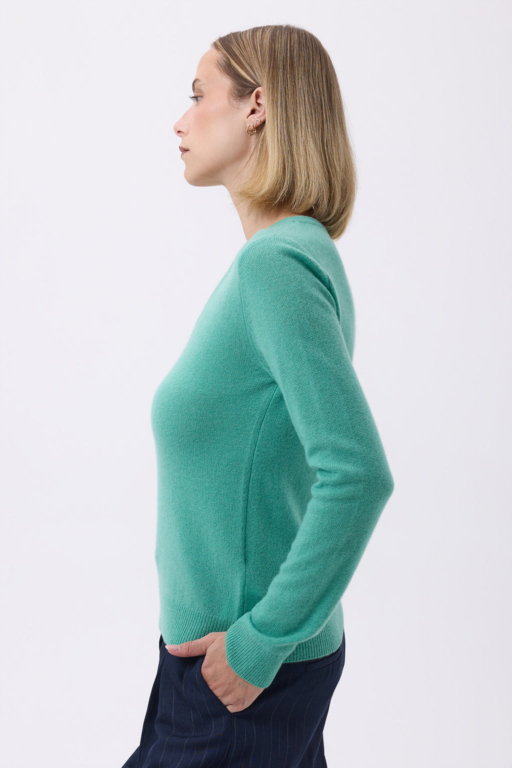 Women's Zefina V-Neck Jumper - Pastel Green - Women's