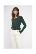 Zefina V-Neck Jumper - Bottle Green