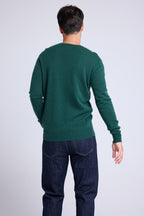 Zemir Love Heritage Crew-Neck Jumper - Bottle Green Red