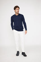 Zidane Polo-Neck Jumper - Navy Blue