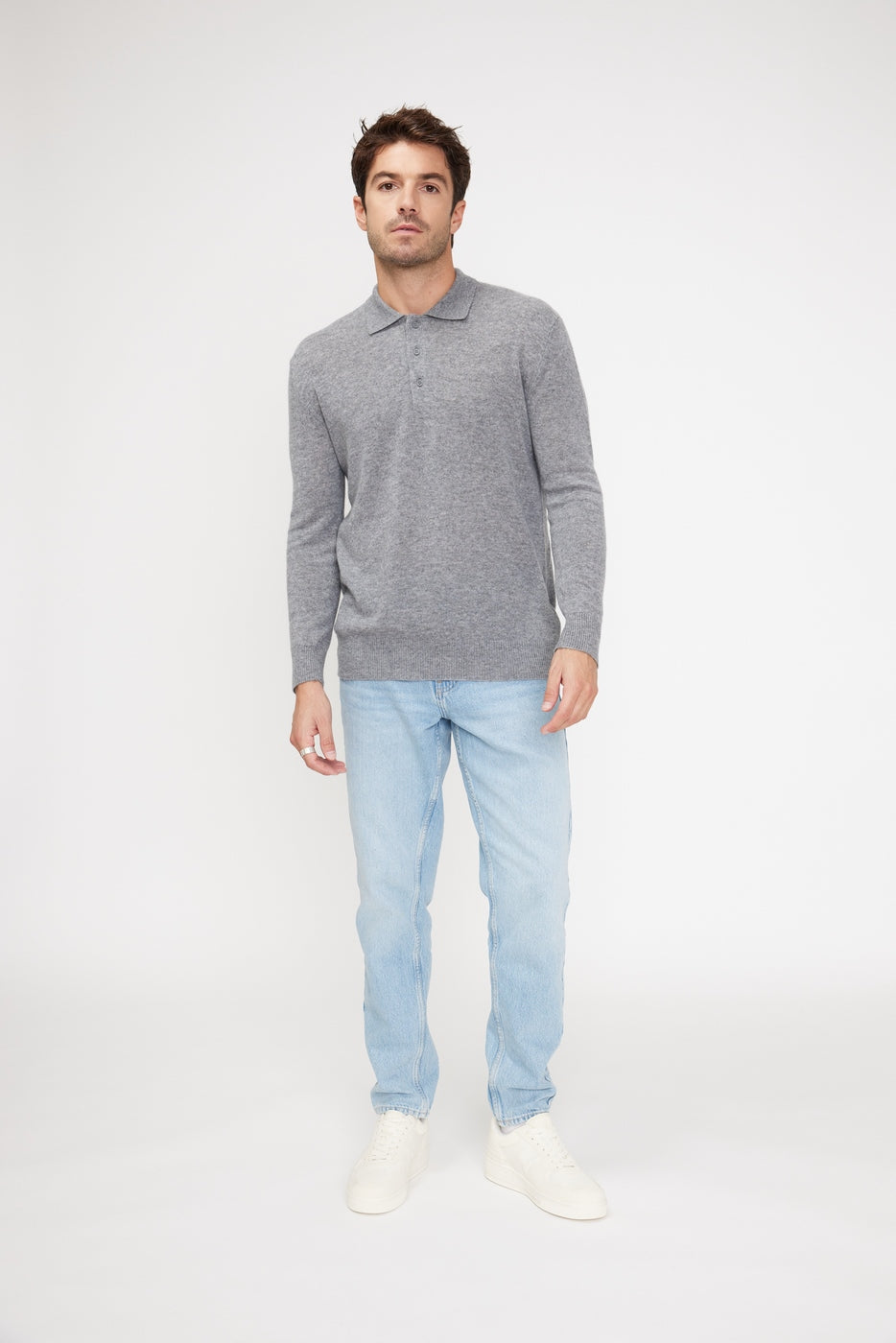 Pull Col Polo Zidane - Gris Fonce