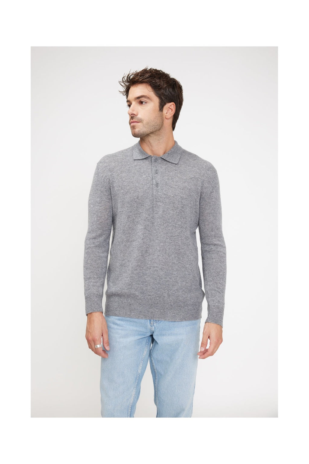 Pull Col Polo Zidane - Gris Fonce