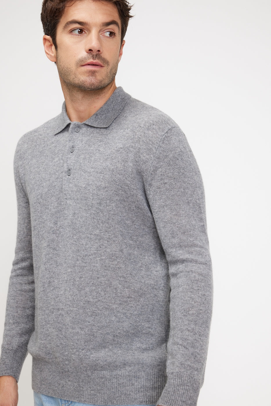 Pull Col Polo Zidane - Gris Fonce