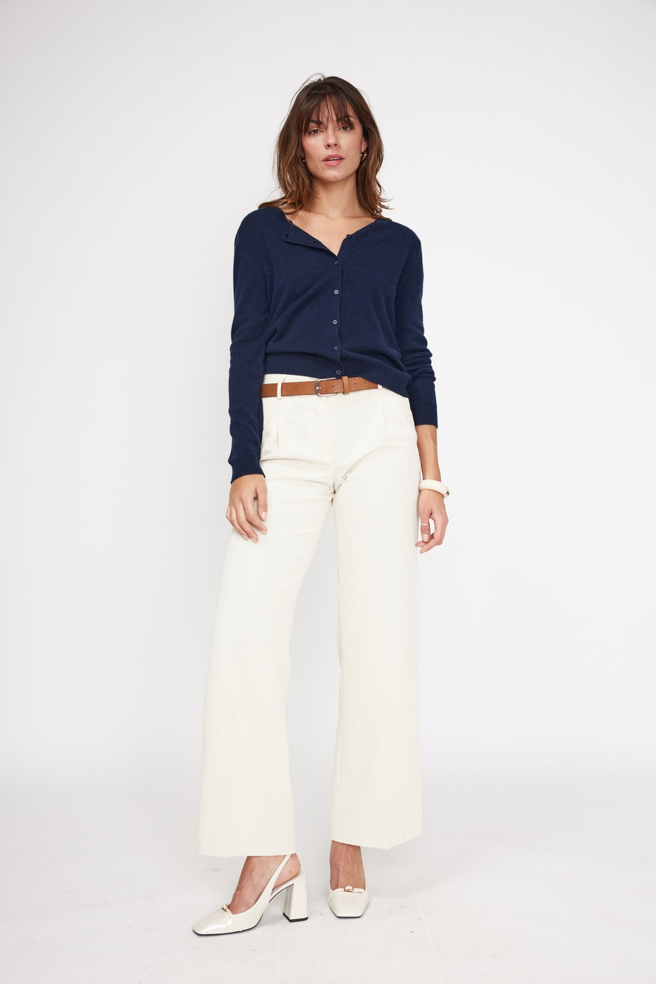 Cardigan Col Rond Zika - Bleu Marine