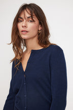 Cardigan Col Rond Zika - Bleu Marine