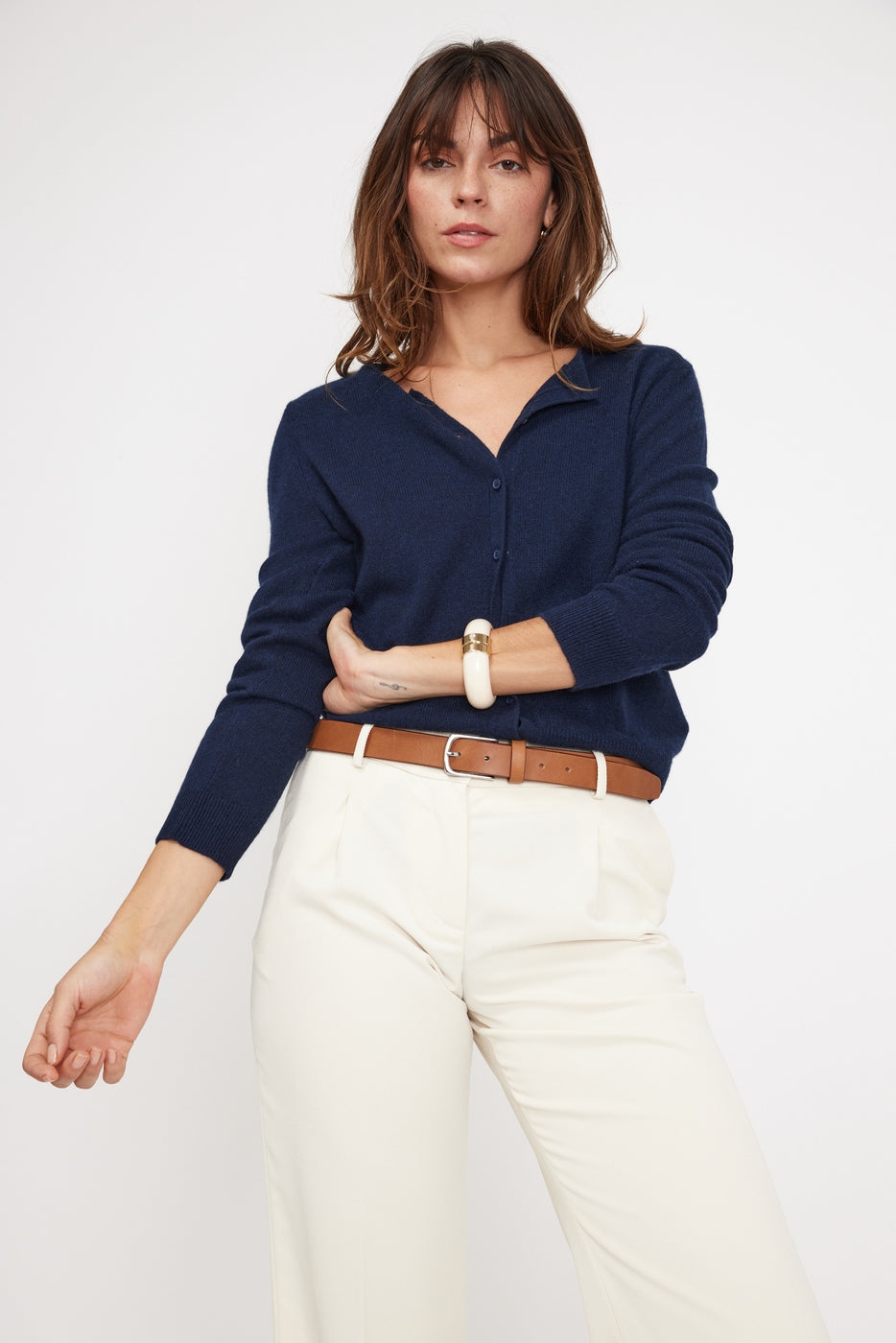 Cardigan Col Rond Zika - Bleu Marine