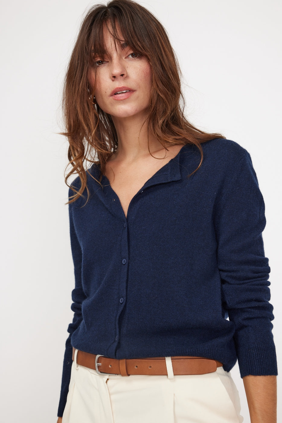 Cardigan Col Rond Zika - Bleu Marine