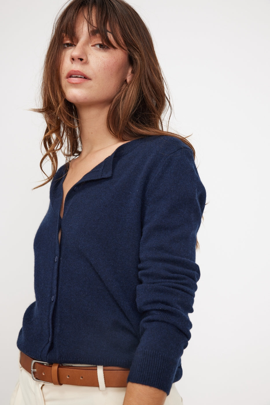 Cardigan Col Rond Zika - Bleu Marine