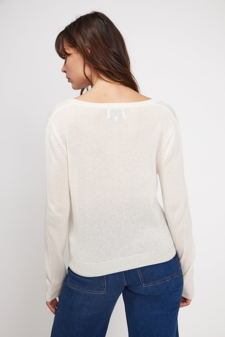 Zika Crew-Neck Cardigan - White