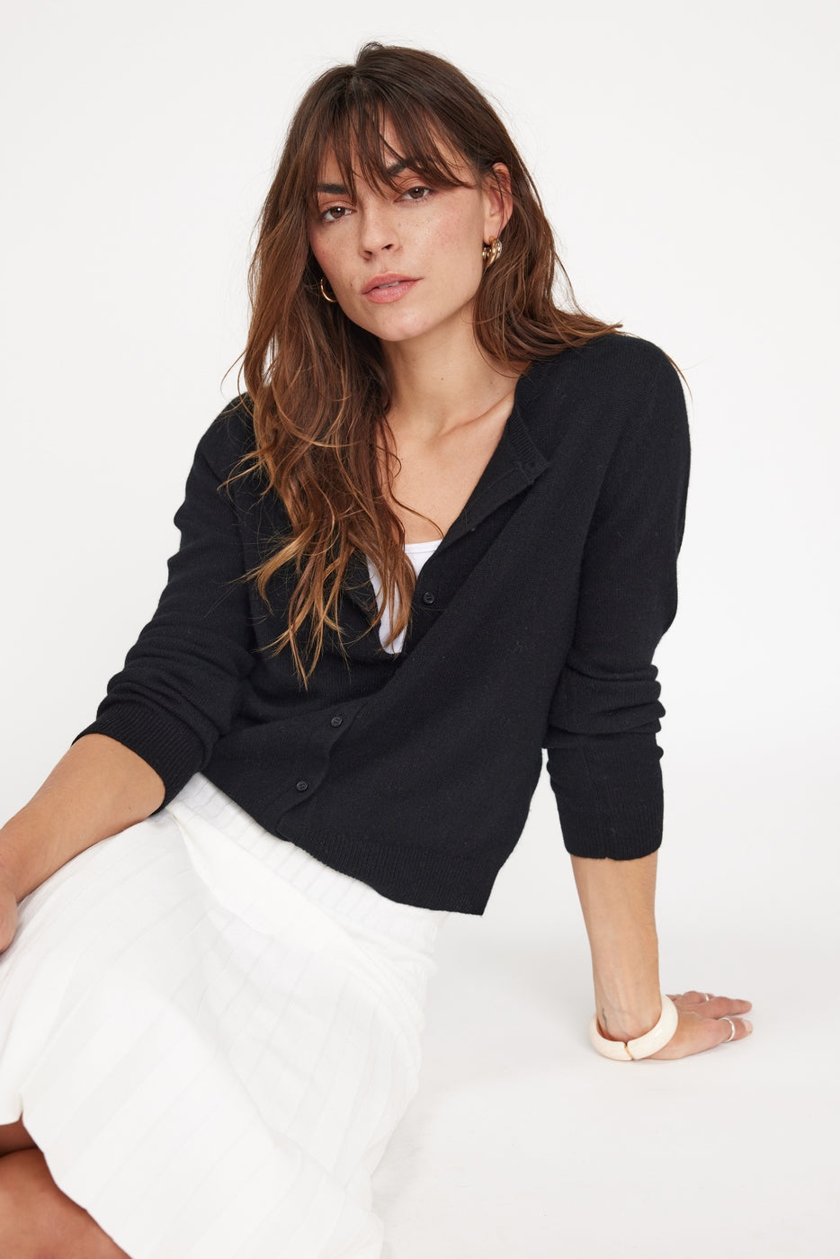 Cardigan Col Rond Zika - Noir