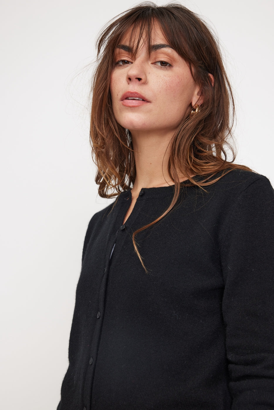 Cardigan Col Rond Zika - Noir