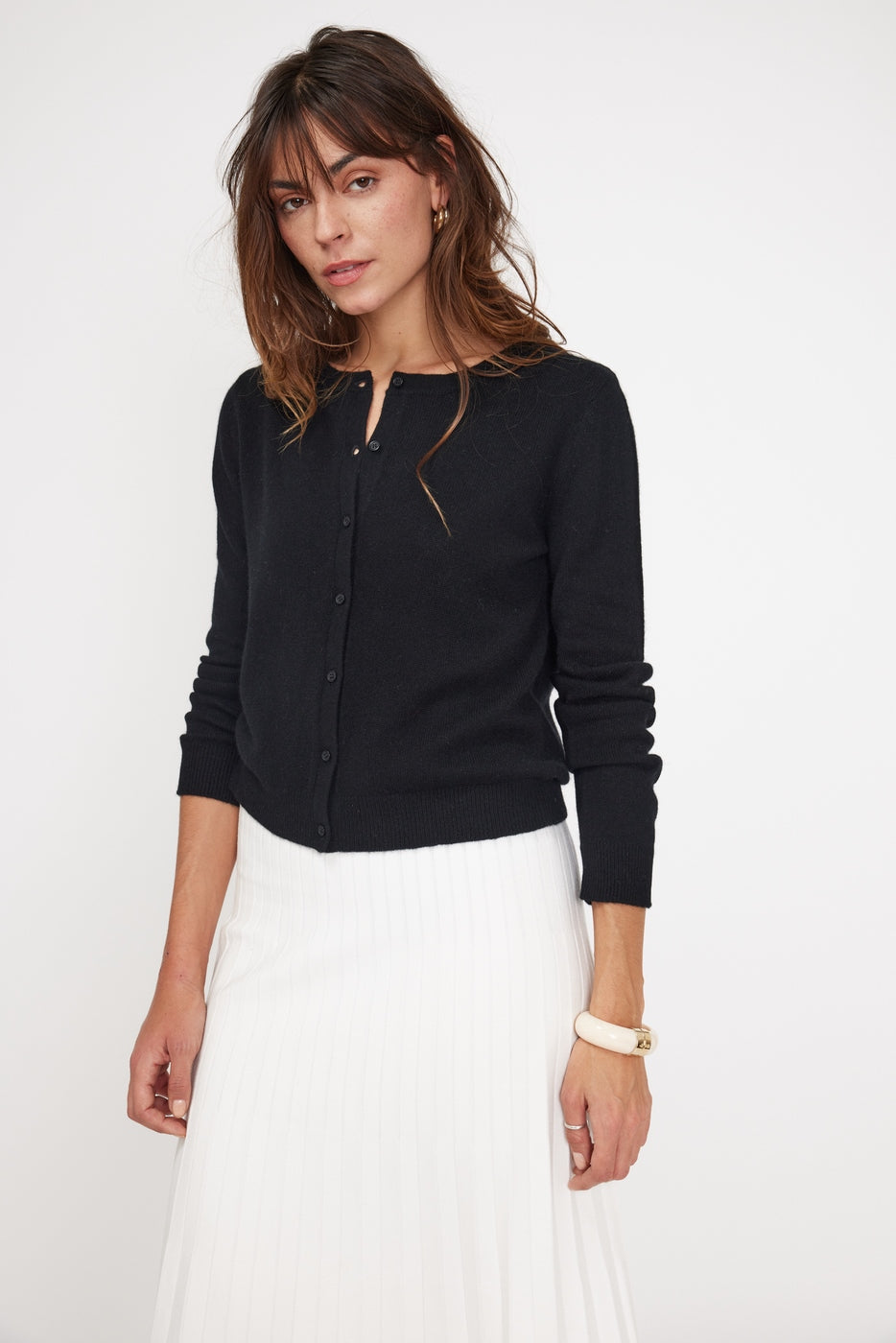 Cardigan Col Rond Zika - Noir