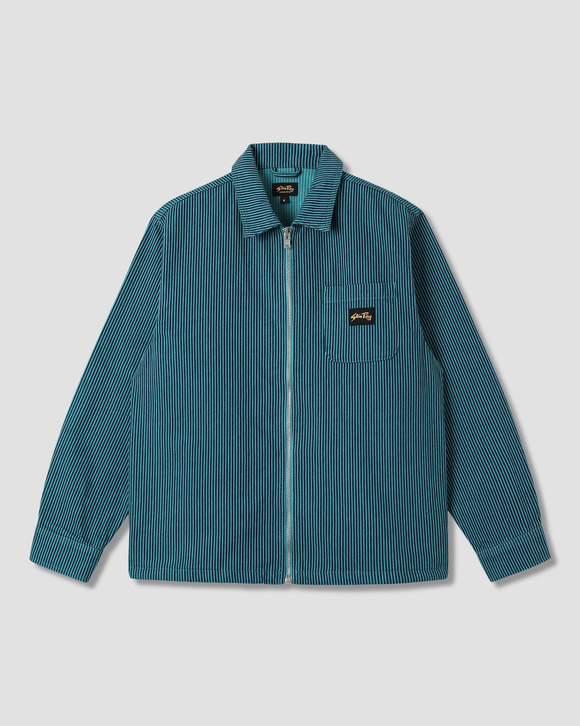 Camisa con cremallera - Azul/Verde azulado Hickory