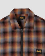 Zip Shirt - Brown/Blue Plaid