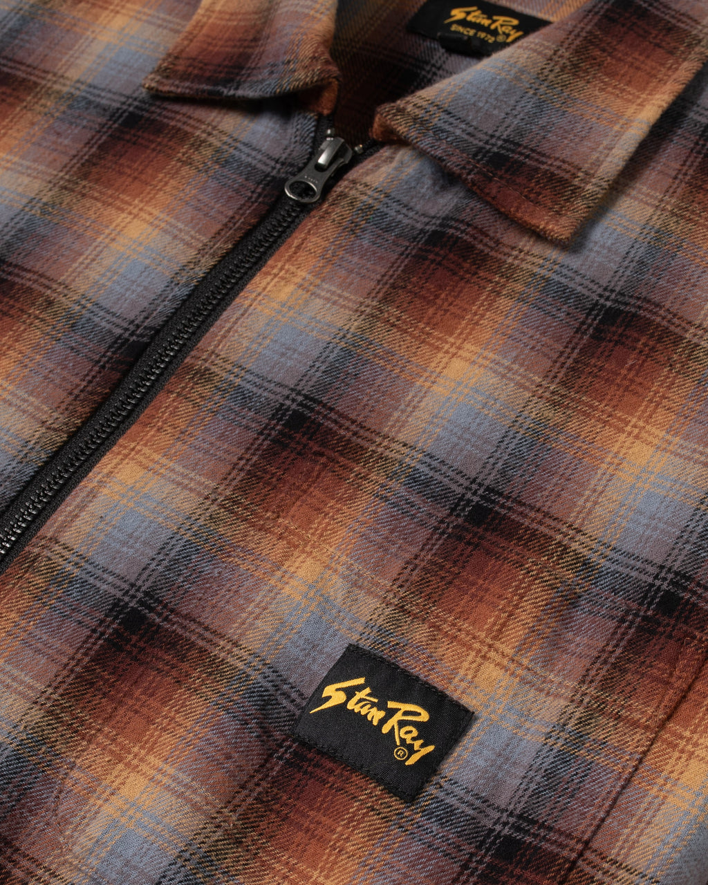 Zip Shirt - Brown/Blue Plaid