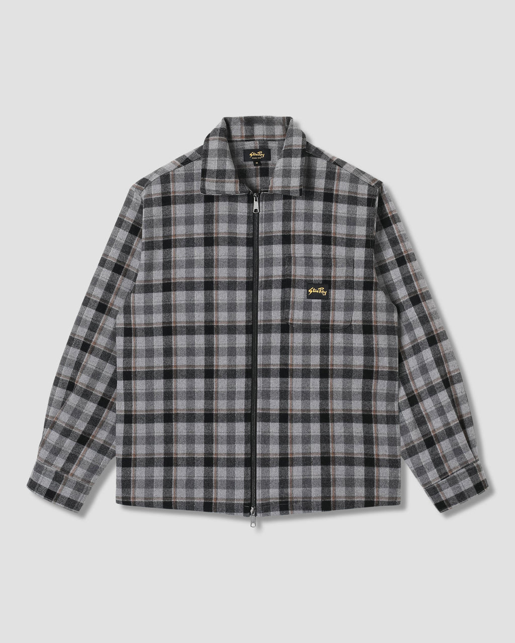 Zip Shirt - Charcoal Plaid