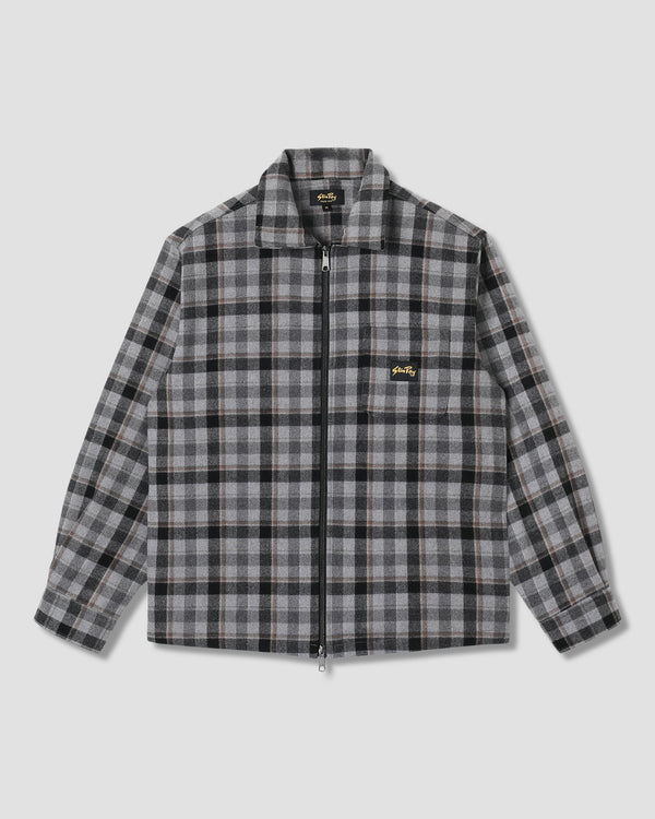 Chemise Zip - Charcoal Plaid