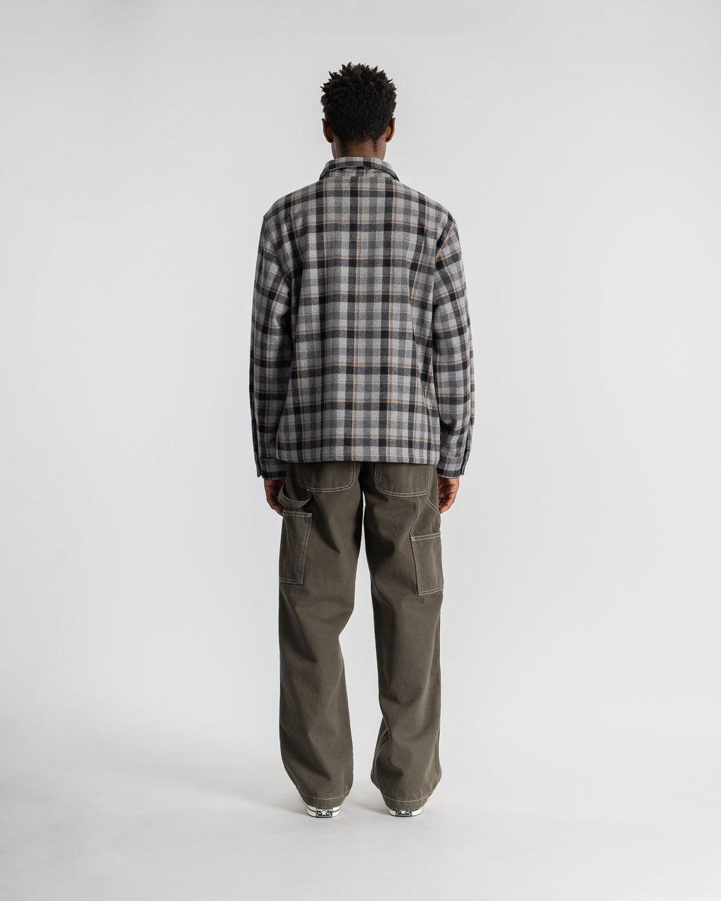 Zip Shirt - Charcoal Plaid