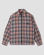 Camisa con cremallera - Cuadros rosa/verde azulado