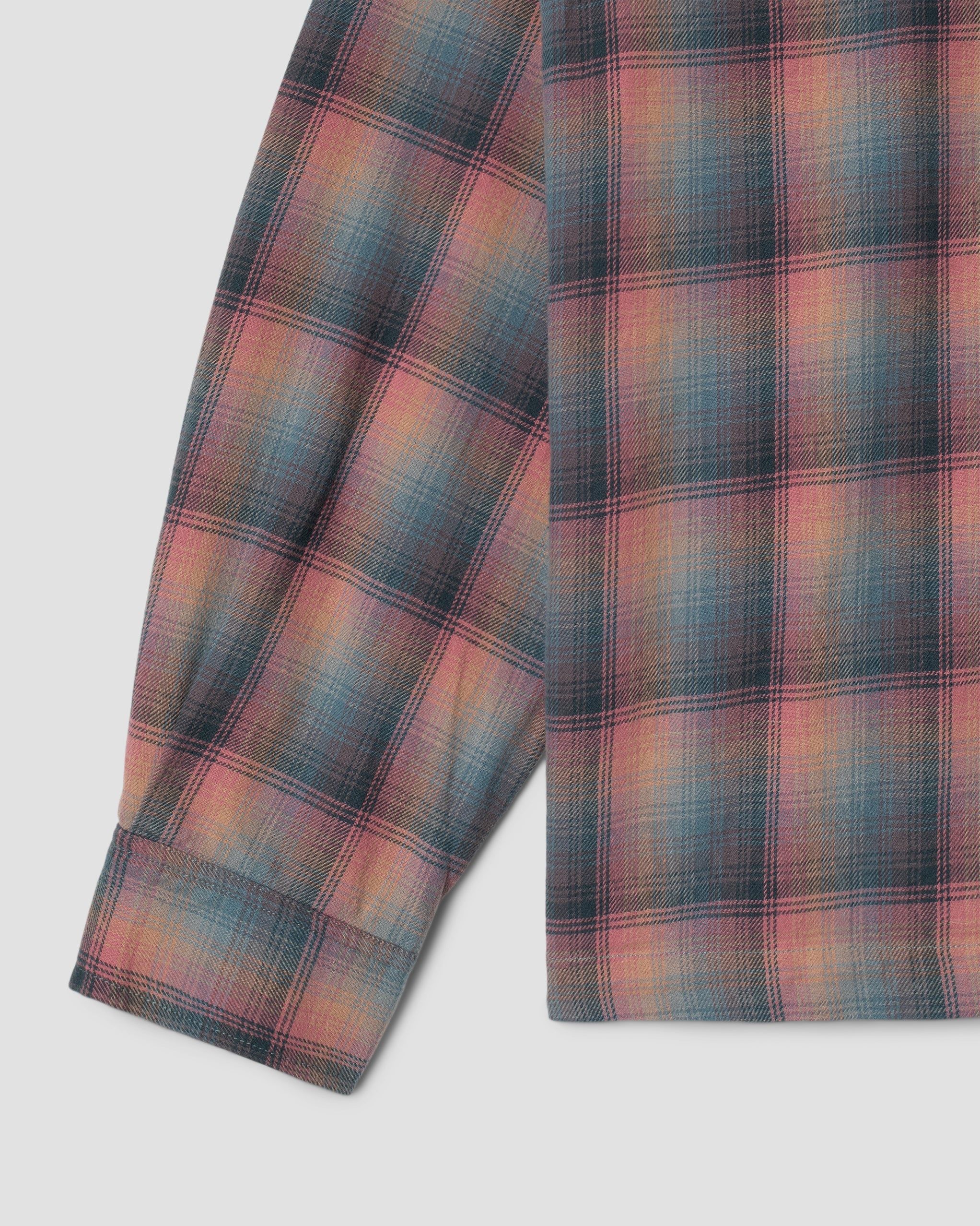 Camisa con cremallera - Cuadros rosa/verde azulado