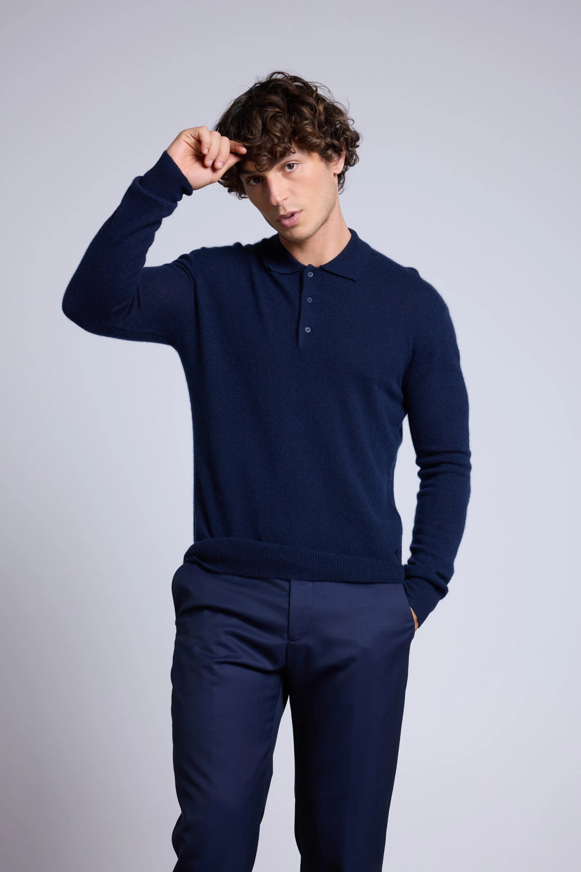 Jersey de cuello polo Zizou - Azul marino - Hombre