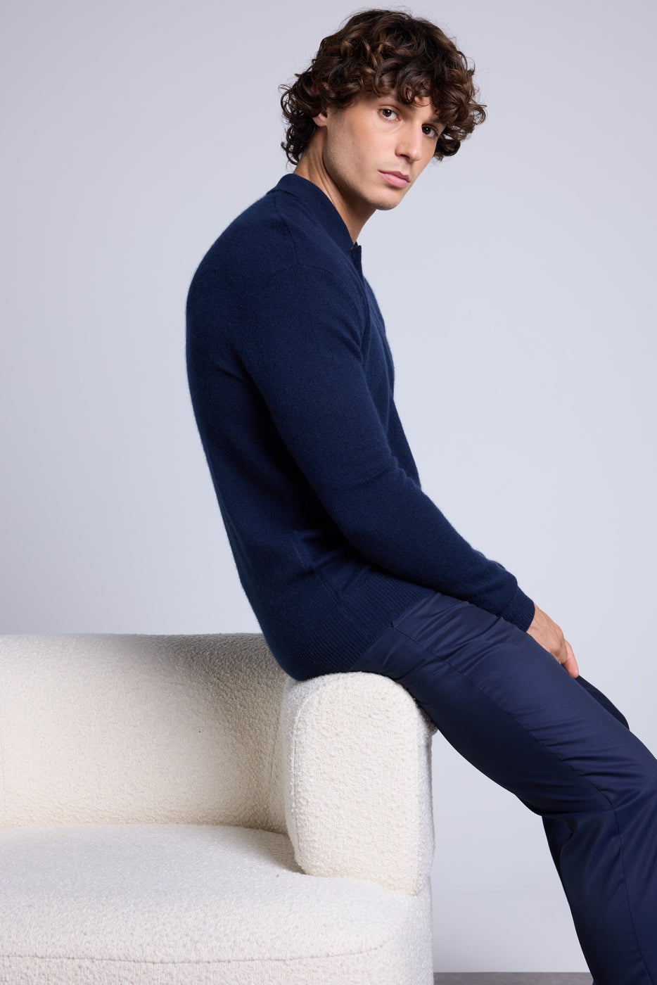Jersey de cuello polo Zizou - Azul marino - Hombre