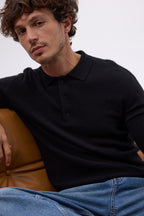 Pull Col Polo Zizou - Noir - Homme