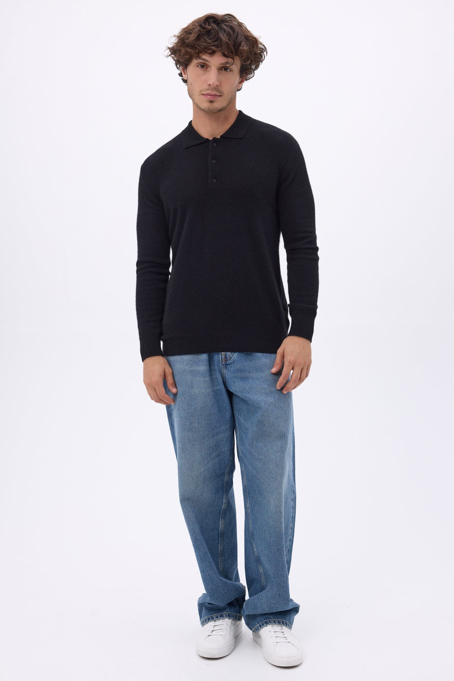 Pull Col Polo Zizou - Noir - Homme