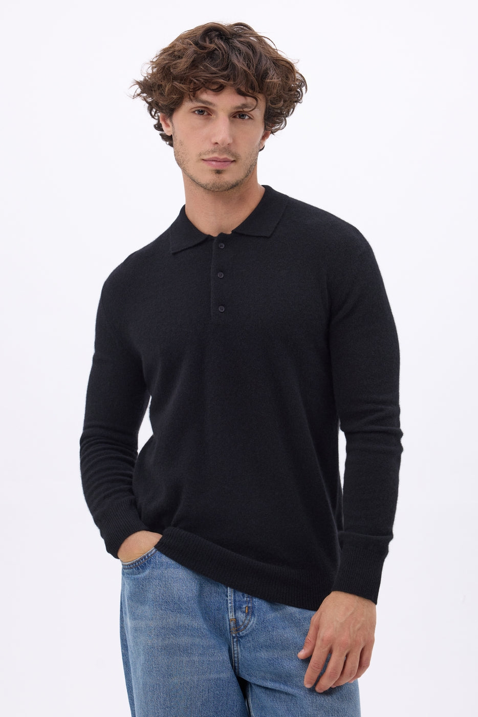 Pull Col Polo Zizou - Noir - Homme