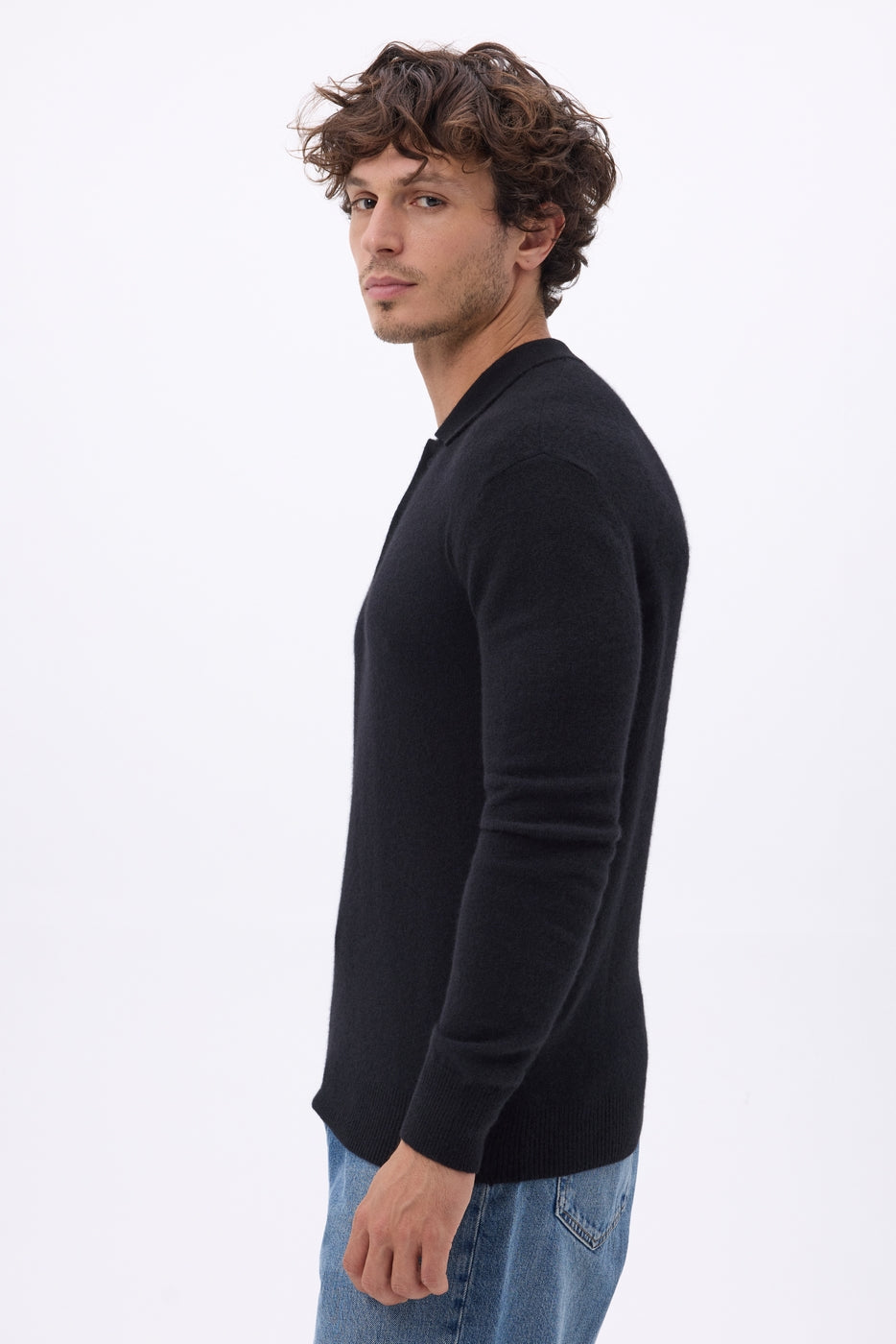 Pull Col Polo Zizou - Noir - Homme