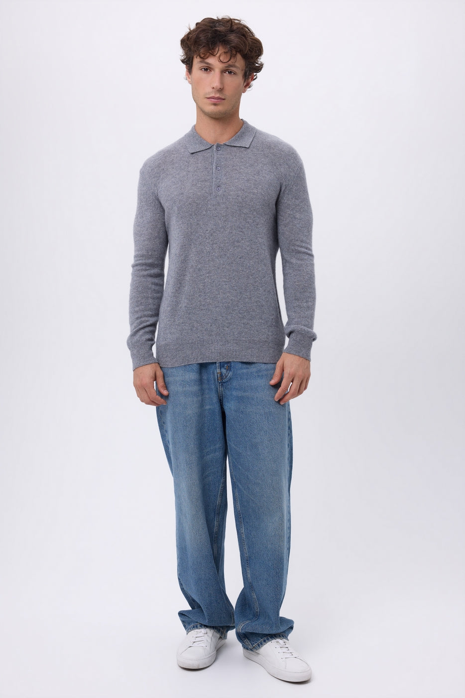 Jersey de cuello polo Zizou - Gris oscuro - Hombre
