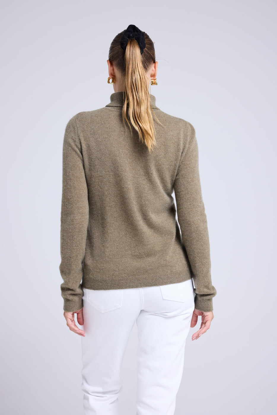 Zoe Roll-Neck Jumper - Khaki Green